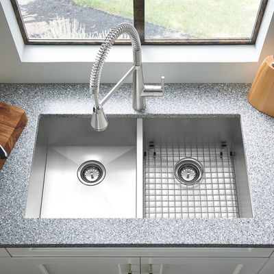 16 Gauge Undermount Stainless Steel Kitchen Sink  60/40 82x45