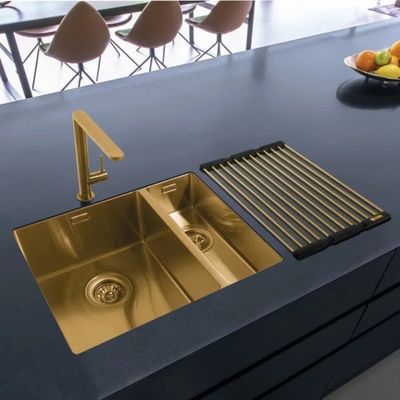 5mm Coloured Stainless Steel Sink Glod Brushed 30 Inch Top Mount Kitchen Sink