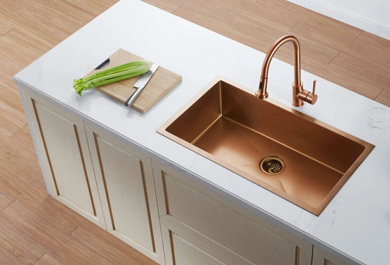 23" Square Brushed Copper Apron 58x45 Undermount Single Bowl Kitchen Sink