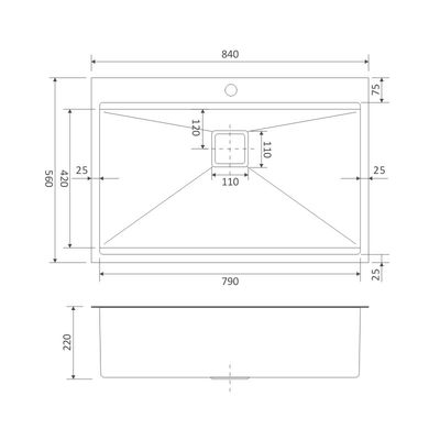 5mm Coloured Stainless Steel Sink Glod Brushed 30 Inch Top Mount Kitchen Sink